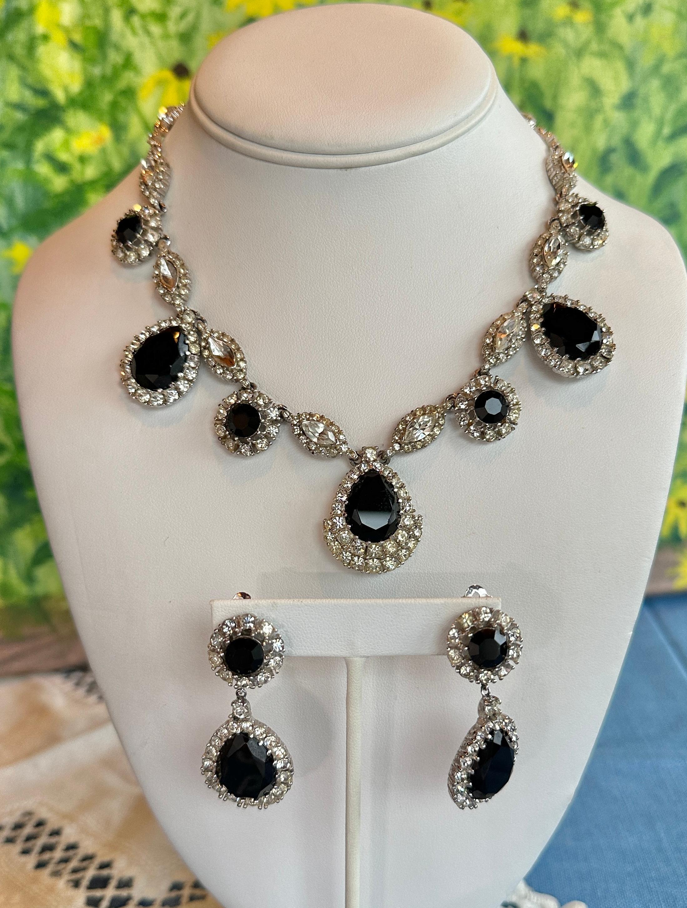 Vikki Carr and George Bush State Dinner White House worn Ciner Necklace and Earrings.  Indulge in a piece of Presidential American History, American Music History, Mexican American History and Latin Music History with the Legendary Grammy Winning