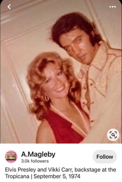 Vikki Carr Collar de perlas usado con Elvis Presley en Tropicana Con fotos 9ft.