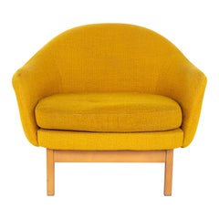 Vintage Viko Baumritter Mid Century Upholstered Walnut Lounge Chair