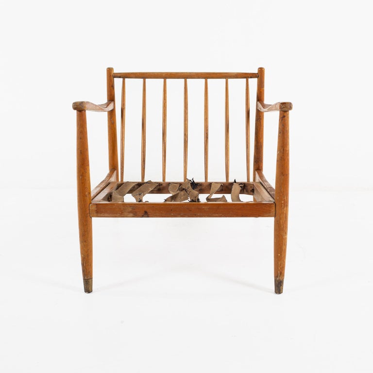 Viko Baumritter Mid Century Walnut Lounge Chair, No Cushions For Sale at 1stDibs viko