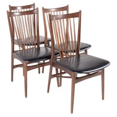 Viko Baumritter Style Mid Century Walnut Dining Chairs, Set of 4