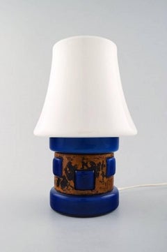 Viktor Berndt for Flygsfors Glasbruk, Table Lamp in Art Glass, Screen in Glass