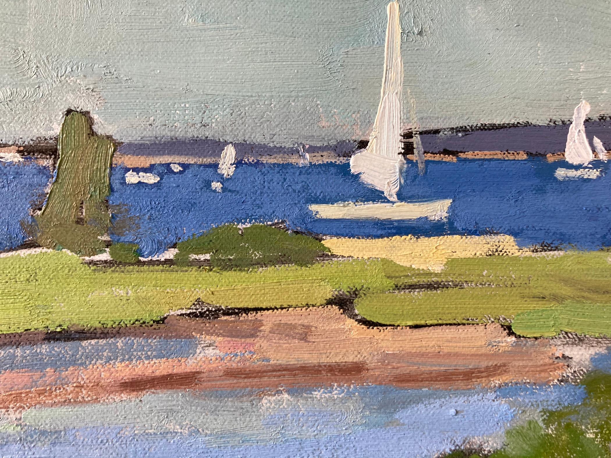 Bay Haven Views - Brown Still-Life Painting by Viktor Butko