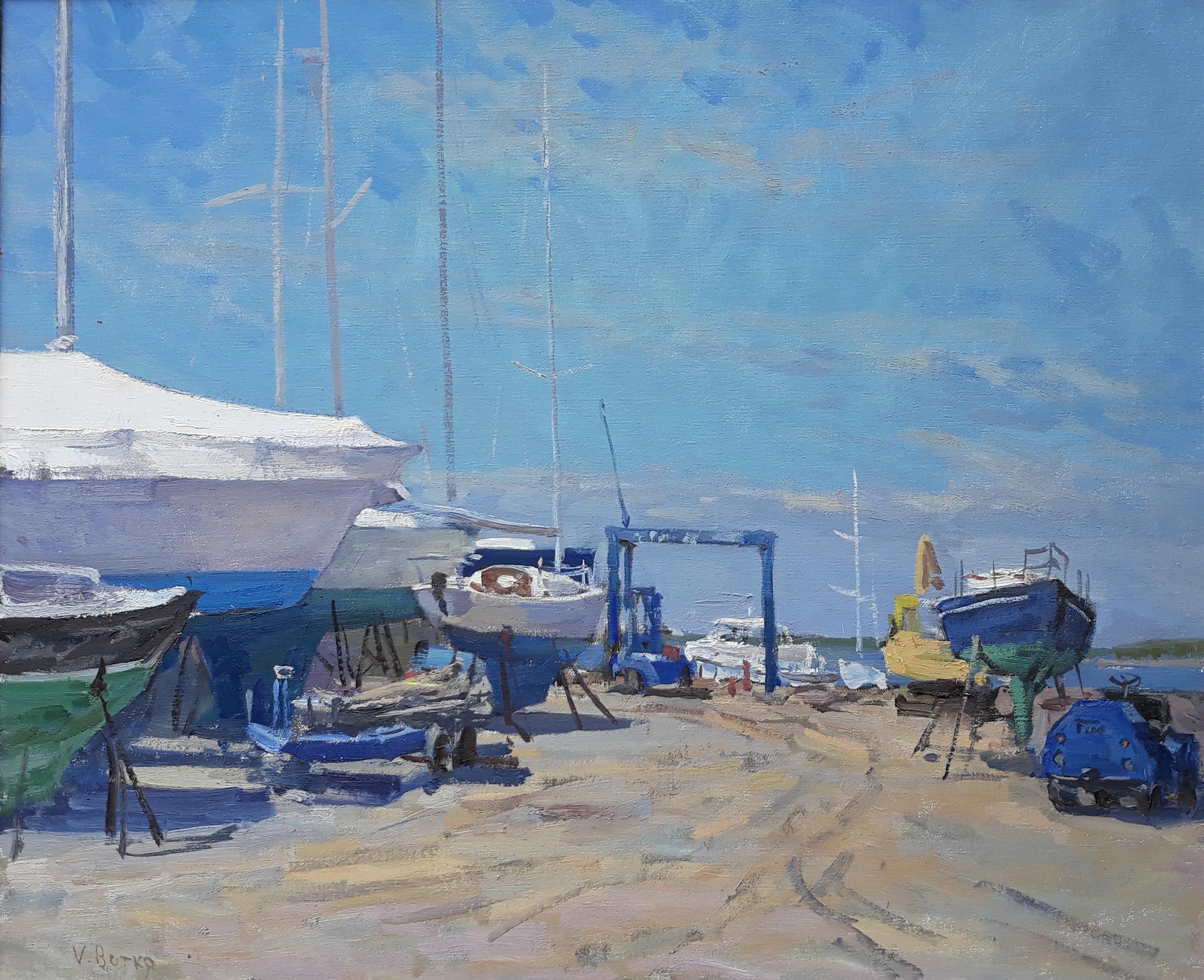 Viktor Butko Landscape Painting - Bay Street Yacht Yard