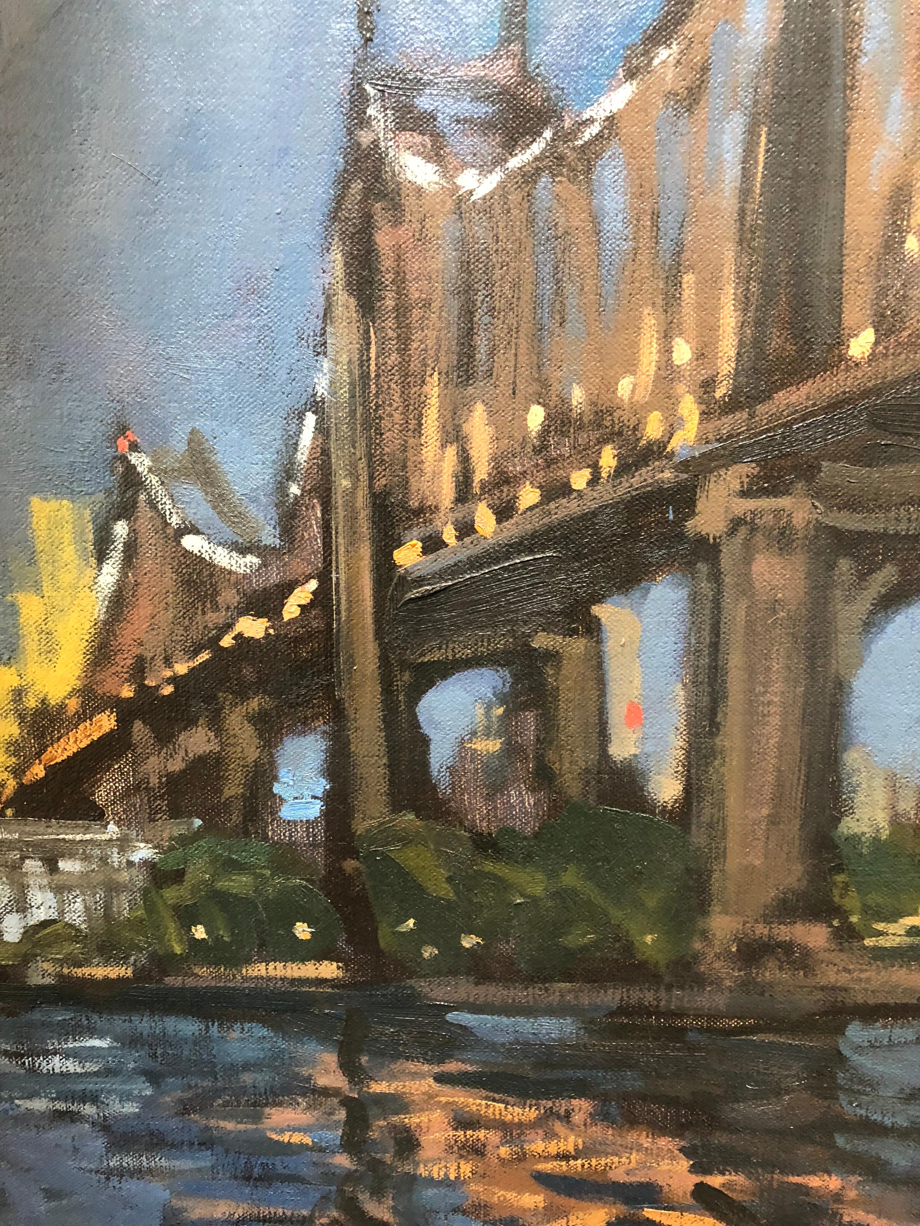 Brooklyn Bridge - Impressionist Painting by Viktor Butko