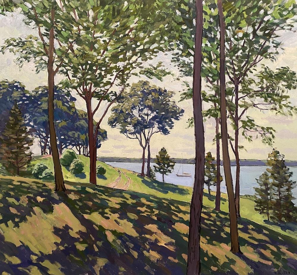 Viktor Butko Landscape Painting - Dappled Light on the Hill