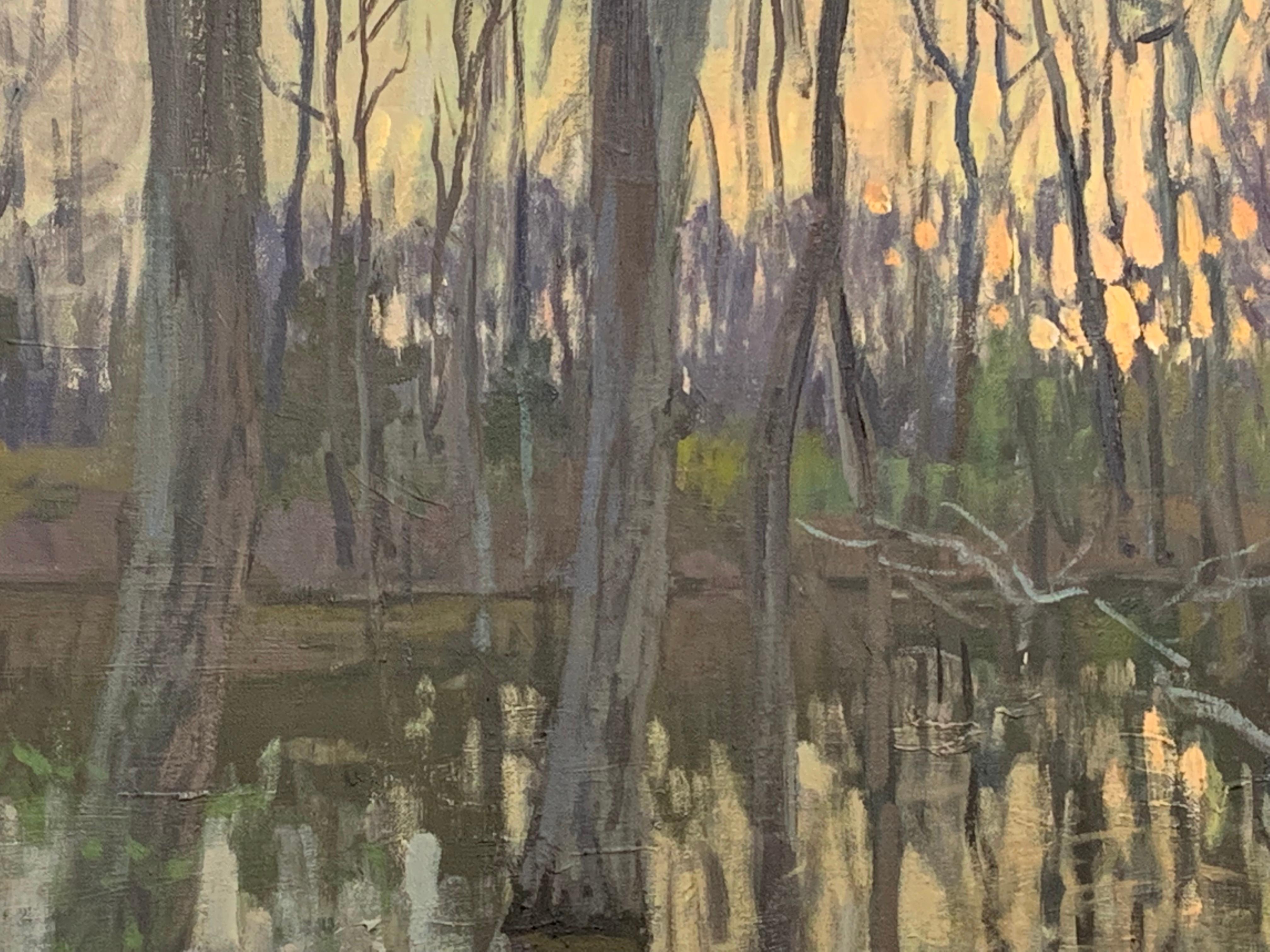 Deer Park Lane (Grau), Landscape Painting, von Viktor Butko