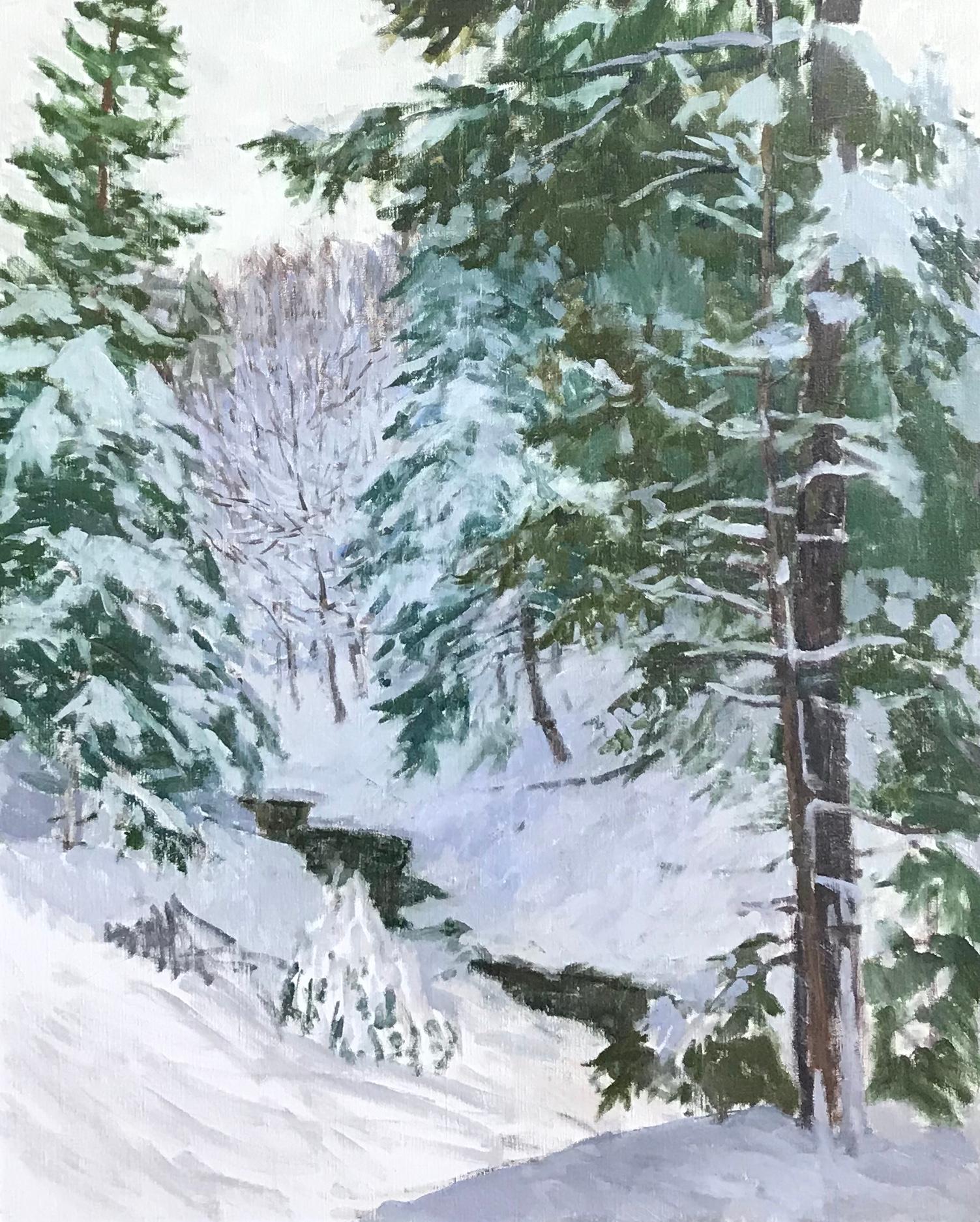 Fresh Snow (Morning After Snowfall) - 2023 impressionistic plein air landscape