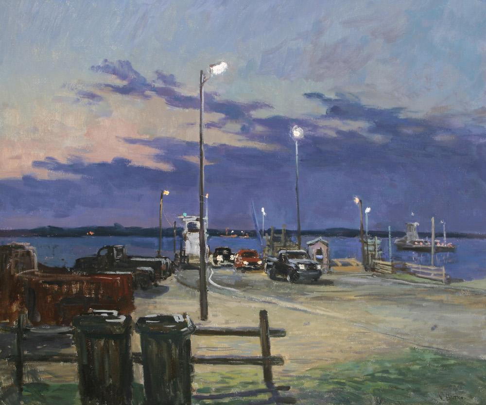 Figurative Painting di Viktor Butko - Tornare a casa, South Ferry