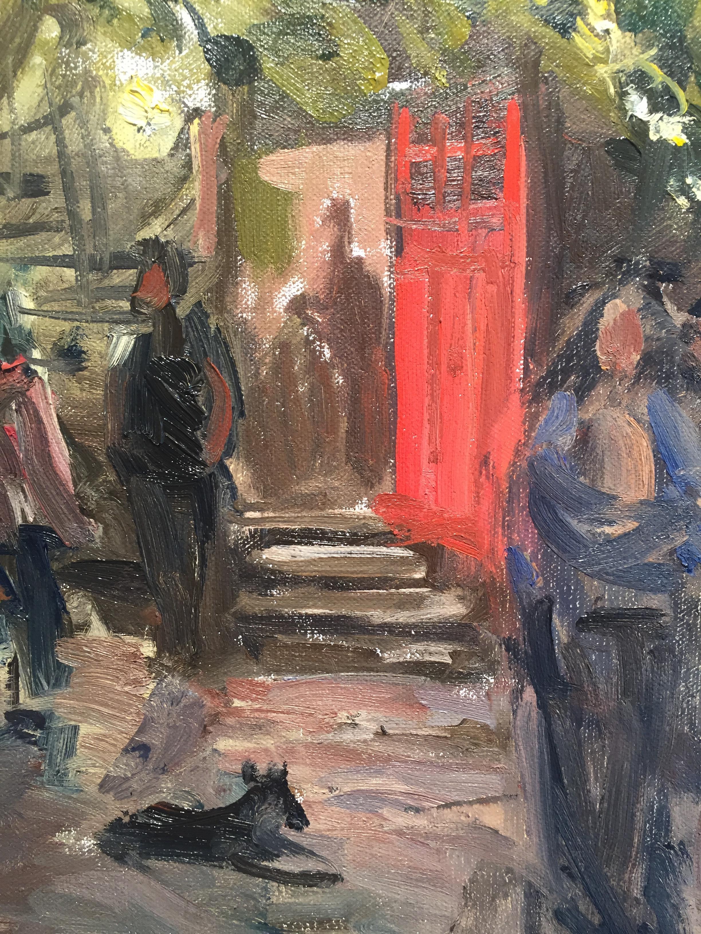 Painted en plein air at Murfs Backstreet Tavern in Sag Harbor, New York. An old dive bar from the late 1700's where locals and tourists come to play darts, ringtoss, and scroll through the jukebox. Butko preserved the energy and atmosphere of the