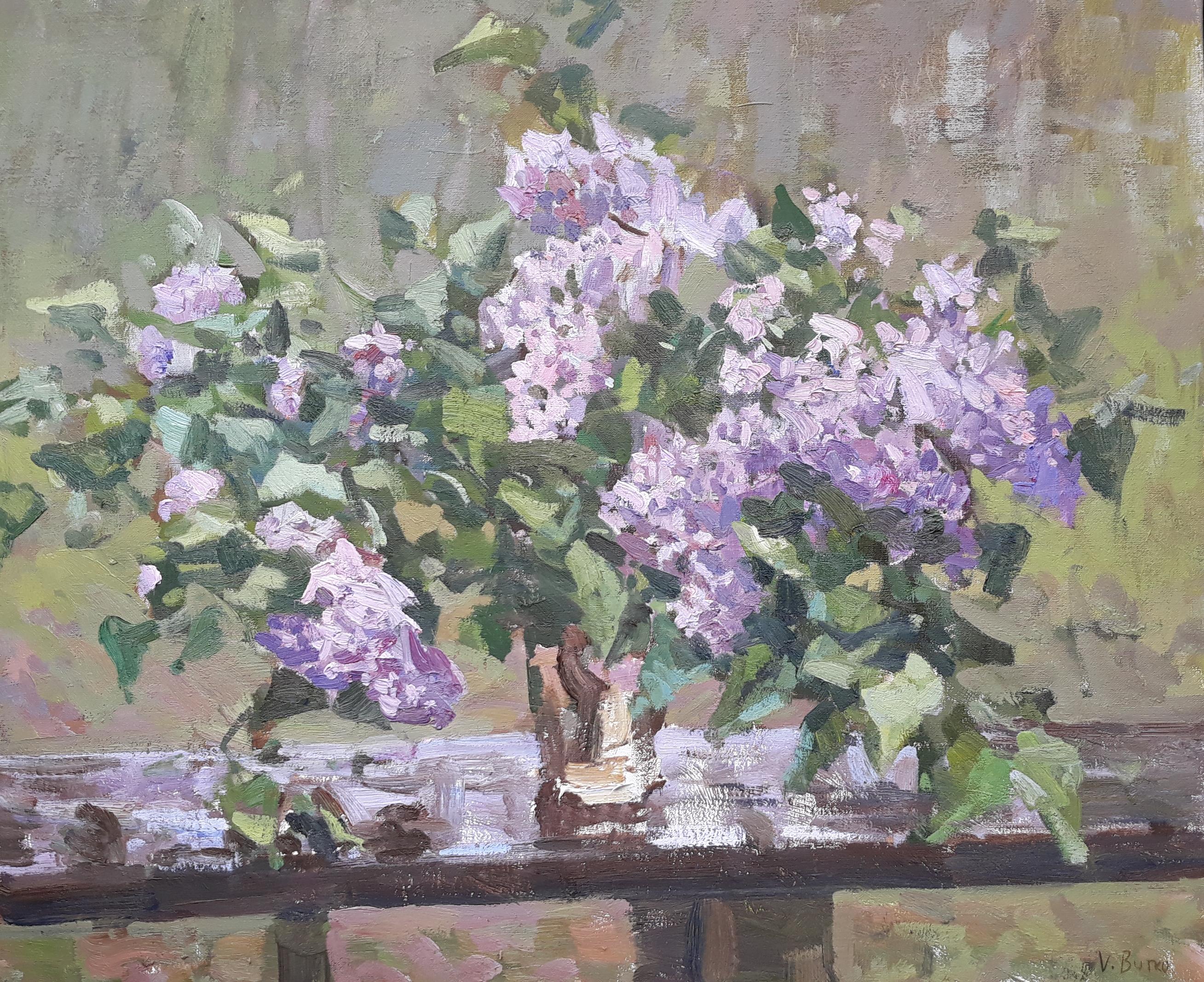 Viktor Butko Figurative Painting - Lilacs on a Table