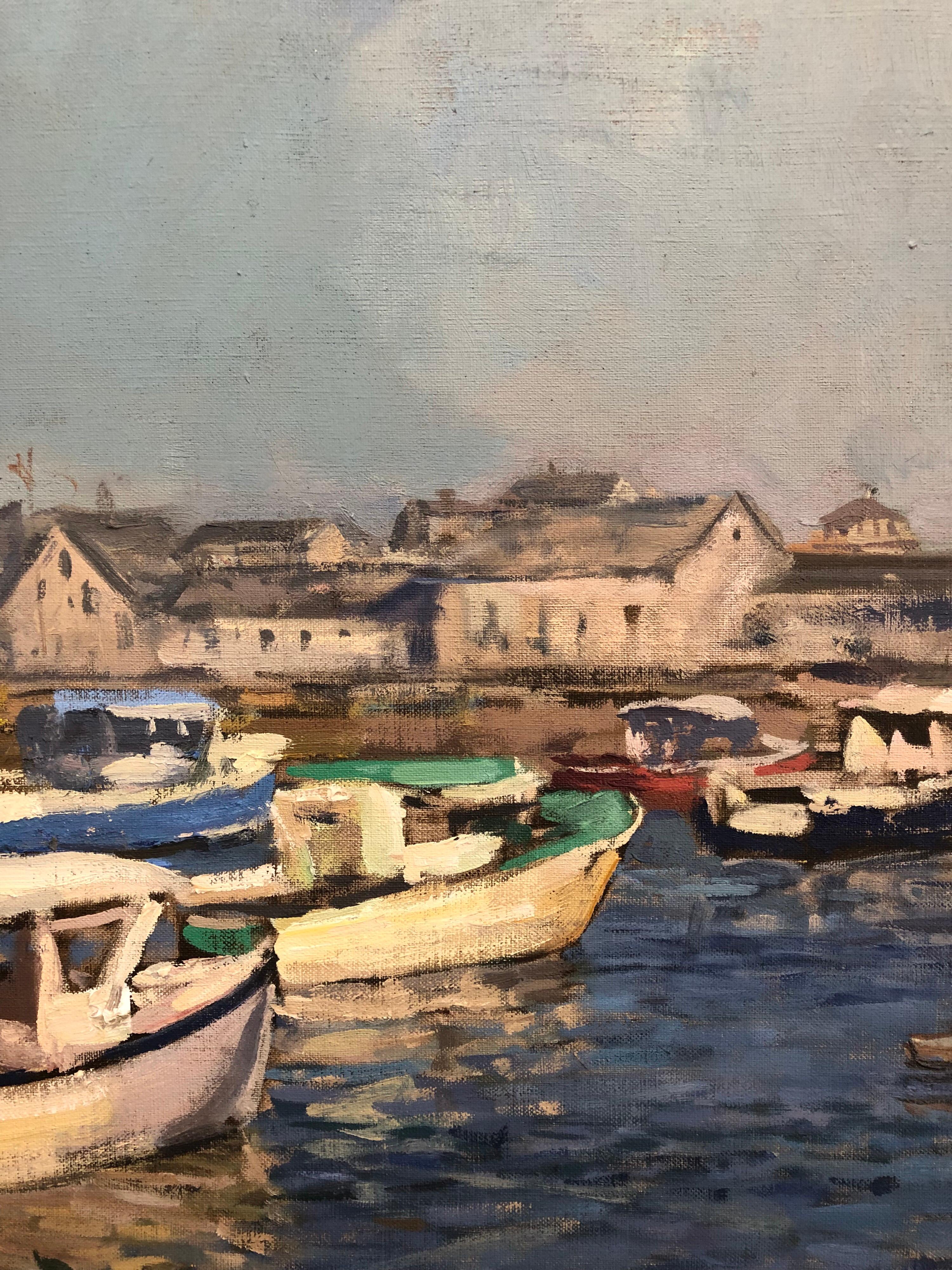 Morning at T-Wharf, Rockport - Painting by Viktor Butko