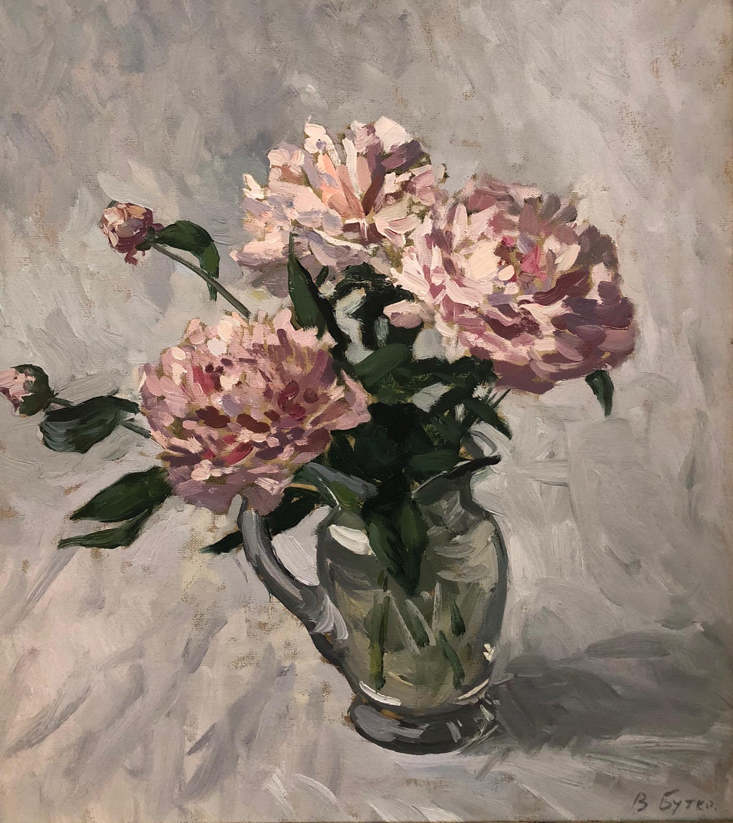 Viktor Butko Still-Life Painting - Pink Peonies