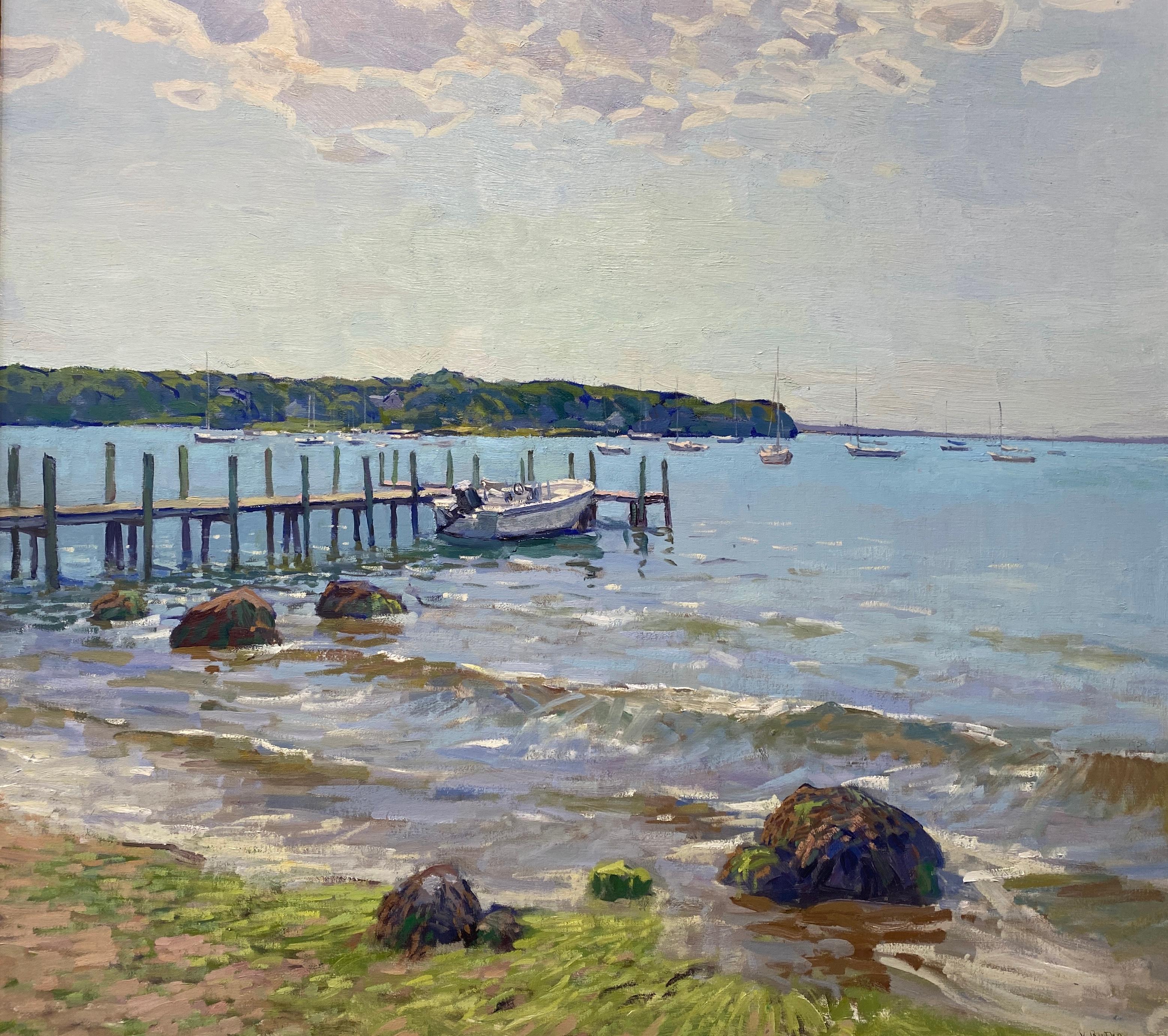 Viktor Butko Landscape Painting - Spilling Waves at Dering Harbor