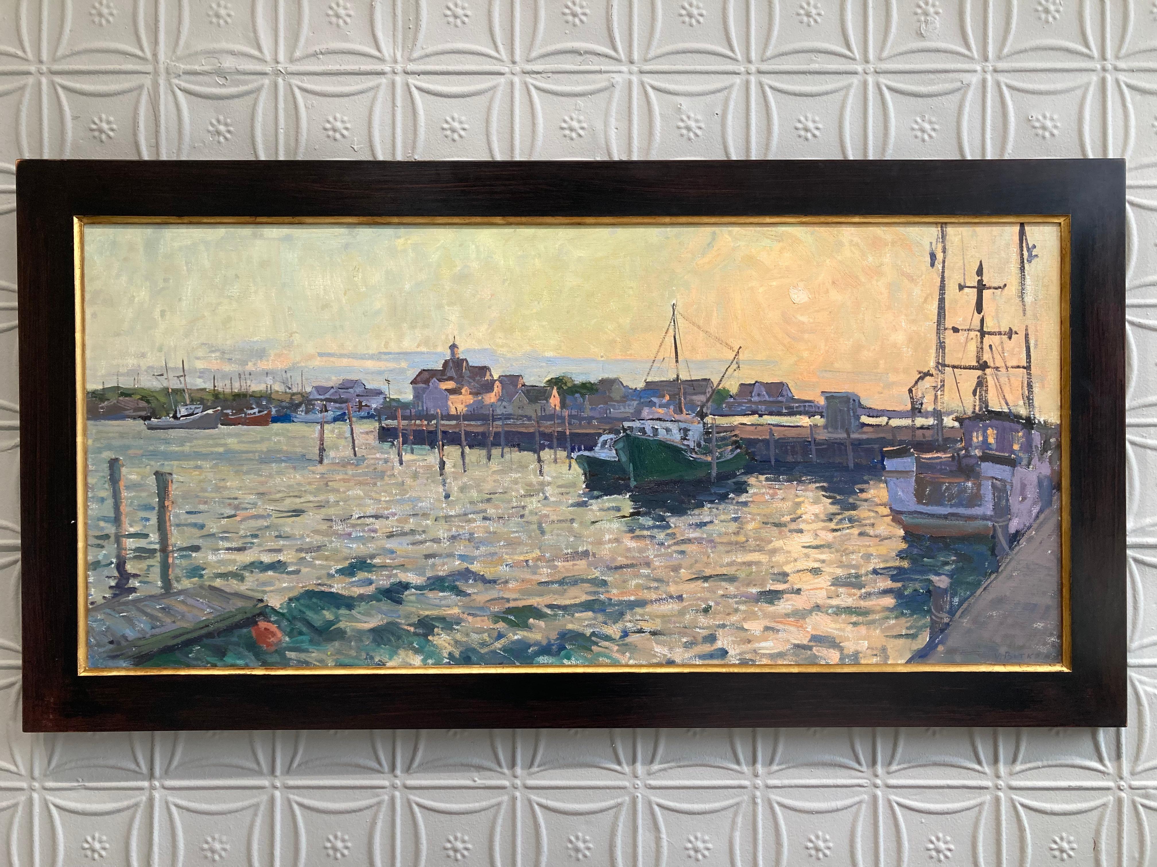 Butko paints the natural, sprawling light of early, mid, and late day. In this composition–his largest of 2023—Butko takes on early summer's mid-day light in Northeastern U.S. The clouds show signs of rainy spring that the June sun is trying to