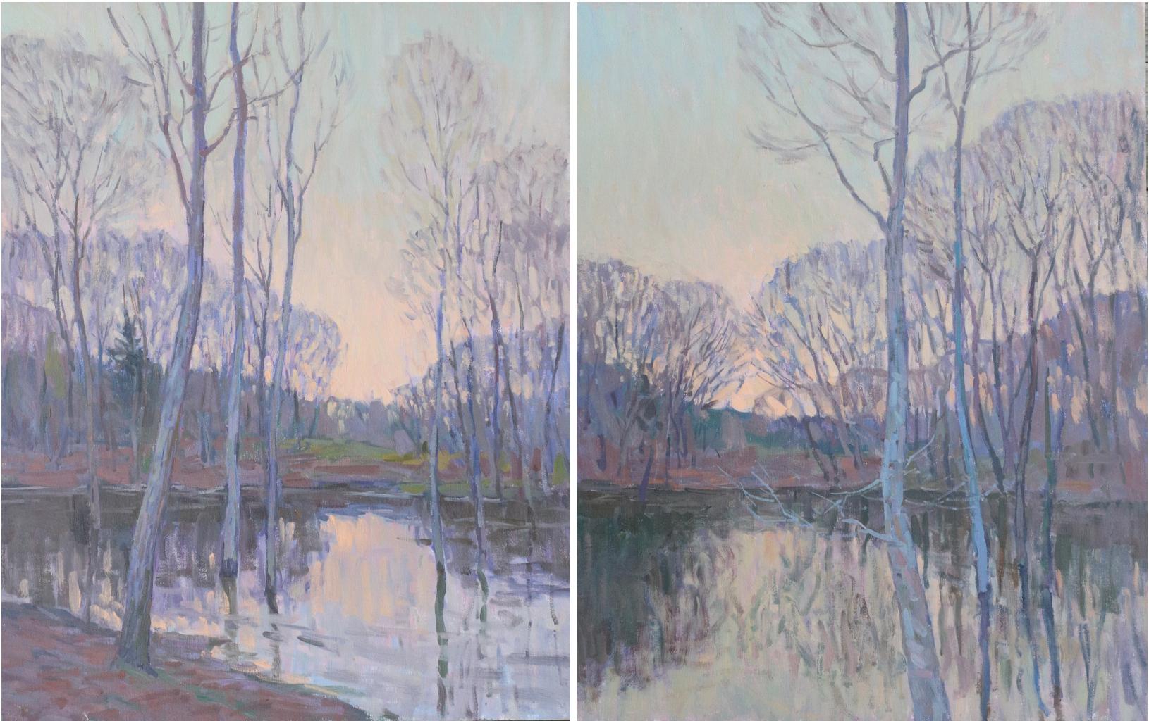 Sunset on Silver Pond, Diptych