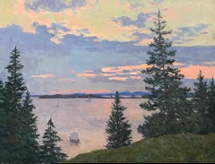 Sunset Over the Islands - 2023 Impressionist Harbor - peinture en plein air