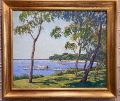 Sunshine on Dering Harbor Village, 21st Century Impressionist Painting