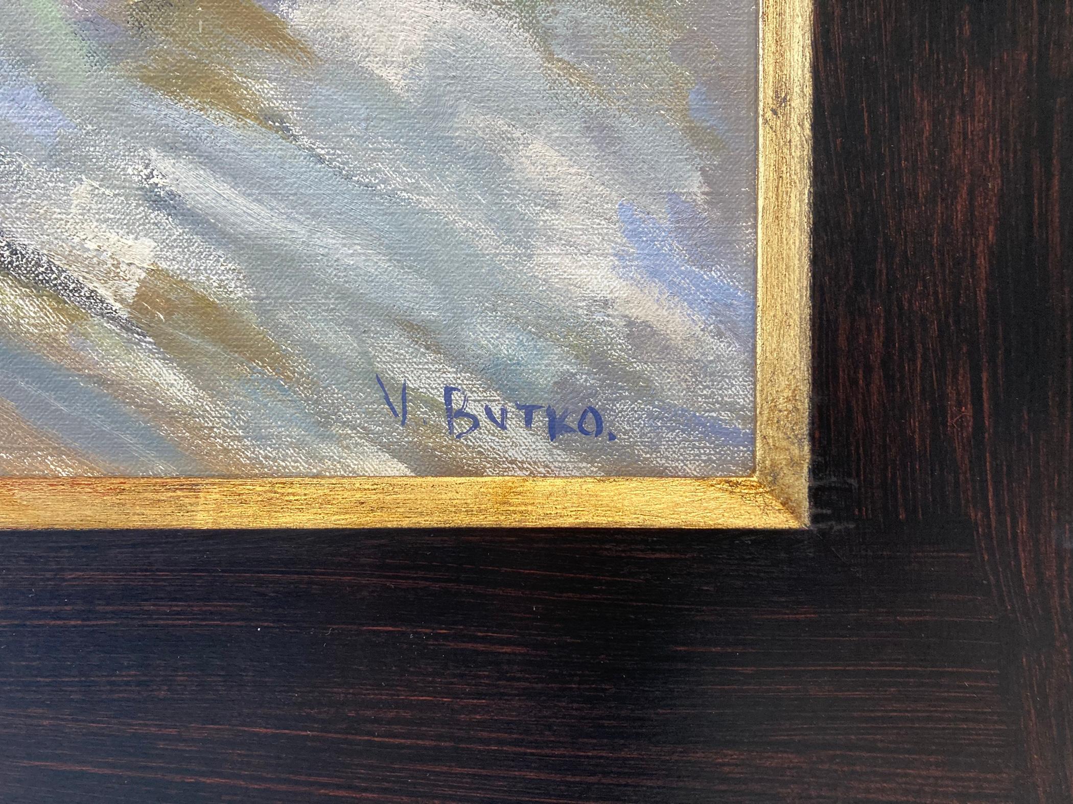 Il vecchio molo, giorno di tempesta - Painting Impressionismo di Viktor Butko