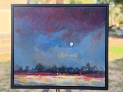 „Crimson Sky“, impressionistisches Landschaftsgemälde, Öl auf Leinwand, 2026