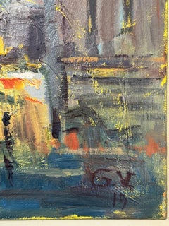 Light of a Quiet Coffee Shop, Impressionist Landscape, Oil on Canvas