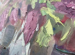 Lilac Tones in Rainy Weather, Impressionist Still Life, Oil on Canvas
