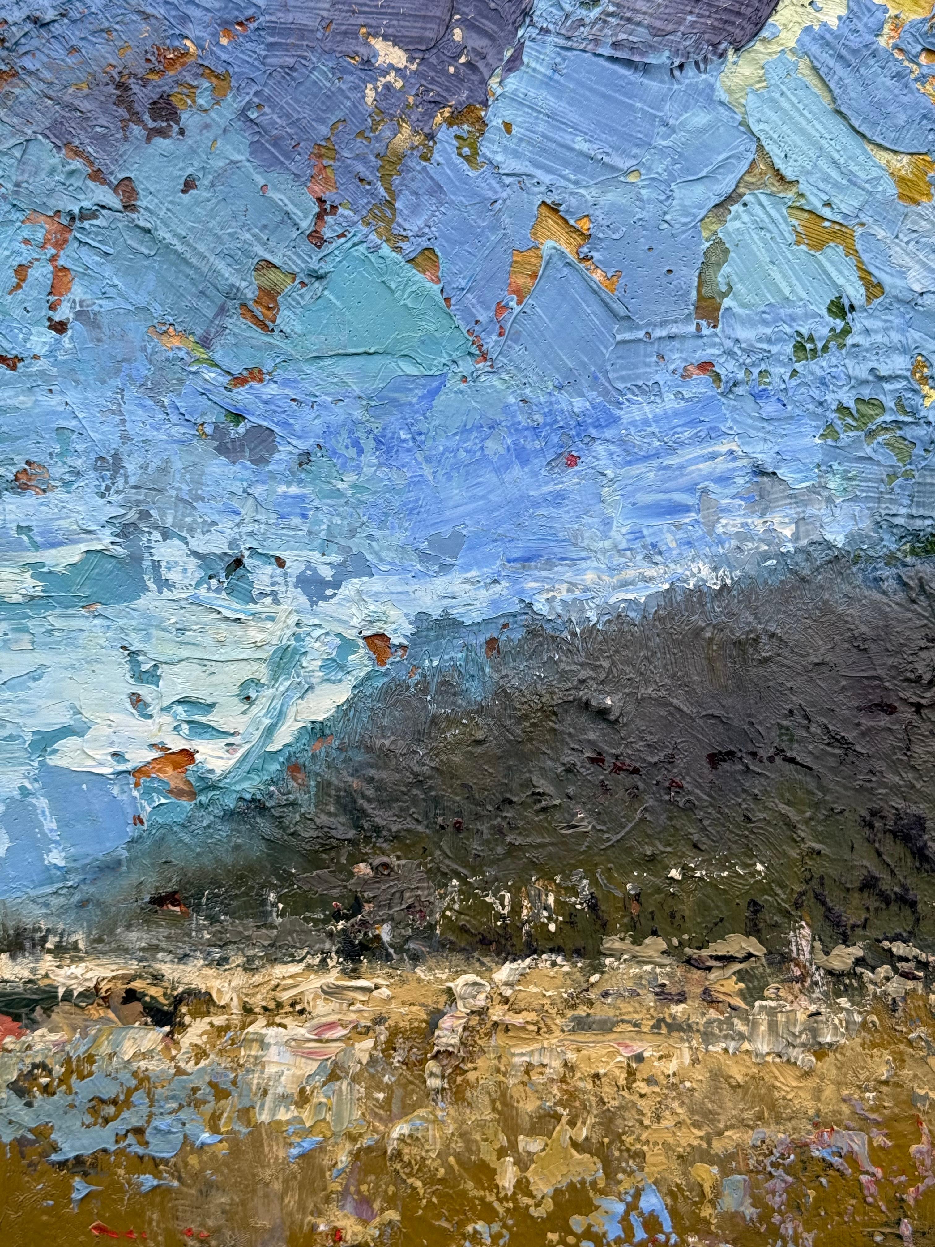 „Pre autumn warmth“ (Grau), Landscape Painting, von Viktor Gutsul