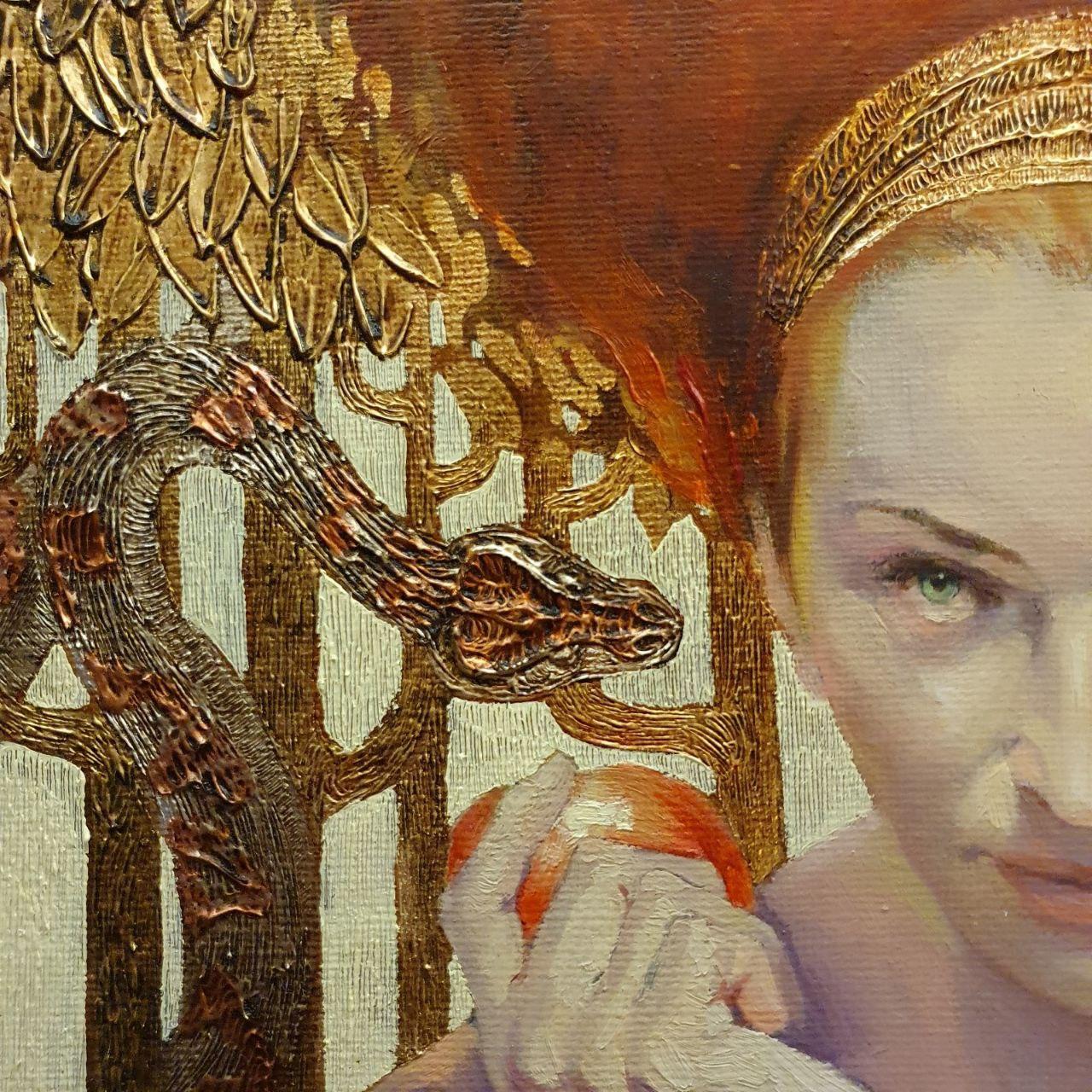 Tentación - Figurative Painting Oro de Viktor Horiaiev
