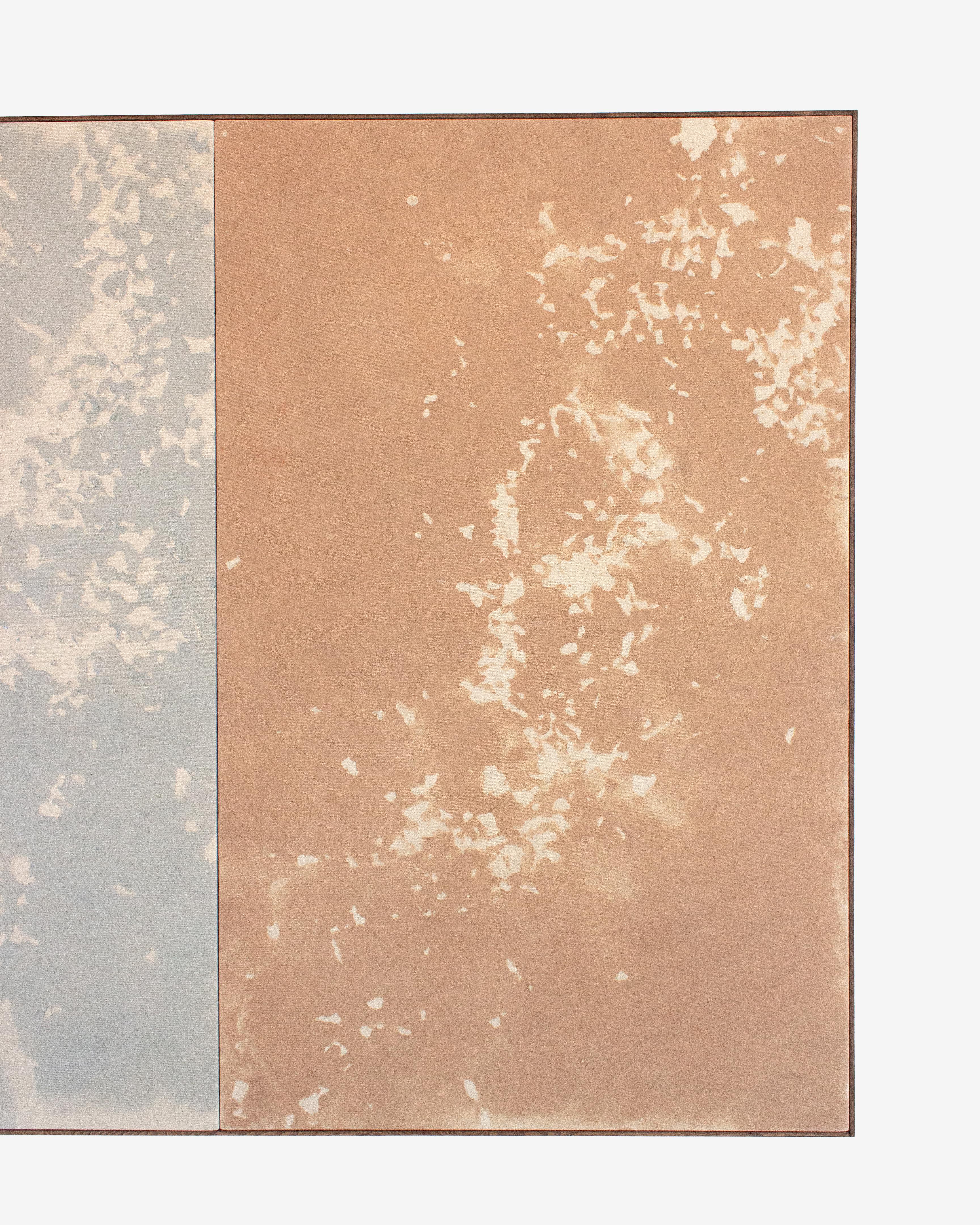 Viktor Kobylianski Diptyque abstrait en bleu et terre cuite Technique mixte sur toile en vente 1