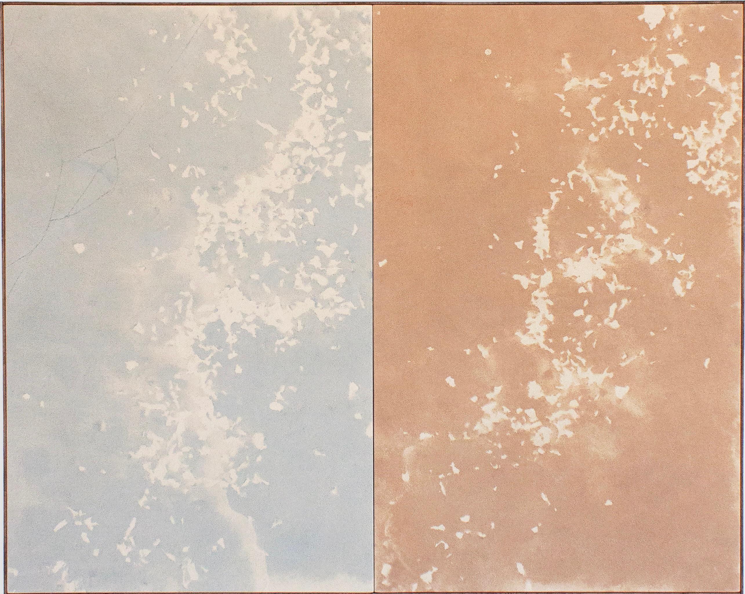 Viktor Kobylianski Diptyque abstrait en bleu et terre cuite Technique mixte sur toile en vente 2