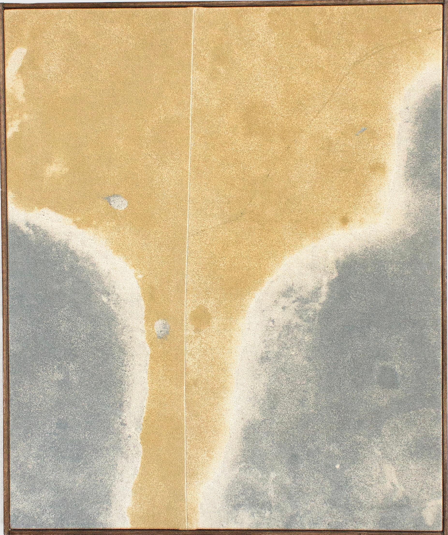 Abstract Minimalist Skyscape Painting in Neutral Tones by Viktor Kobylianski For Sale 3