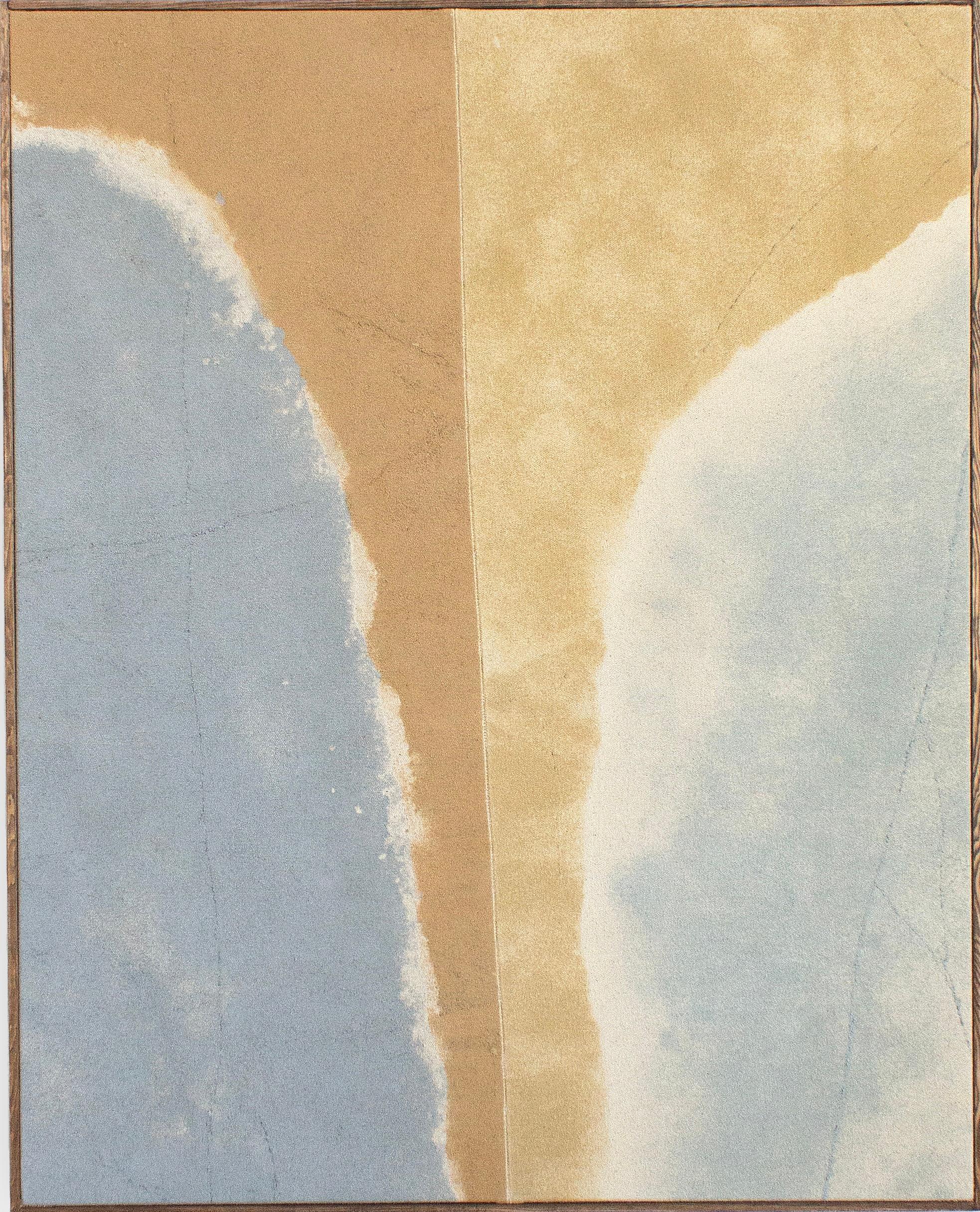 Abstract Minimalist Skyscape Painting in Neutral Tones by Viktor Kobylianski For Sale 4