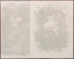 Contemporary Minimal Abstract Diptych, Large-Scale Neutral Textured Painting