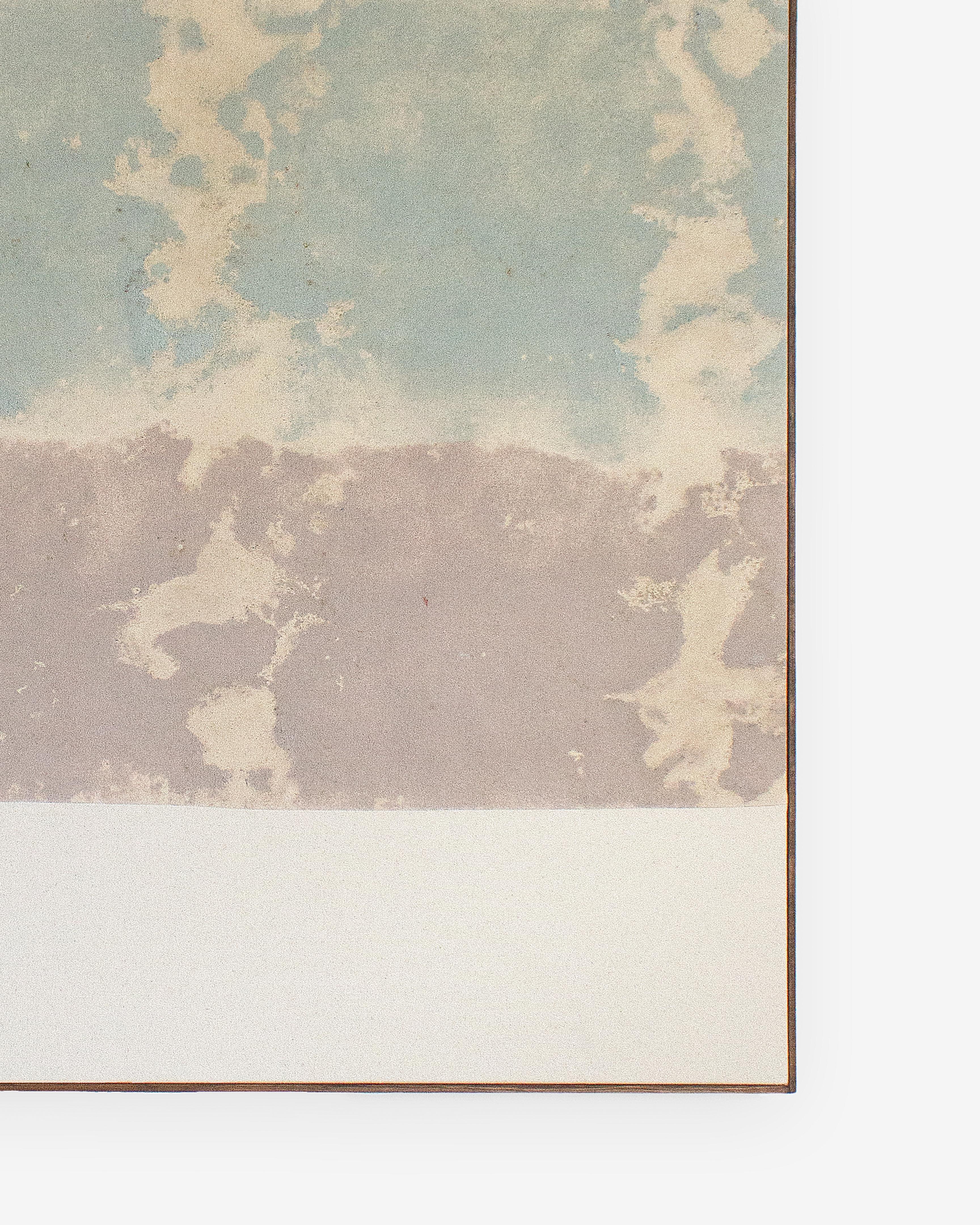 Viktor Kobylianski Abstract Composition Blue and Mauve Mixed Media Canvas 2025 For Sale 1