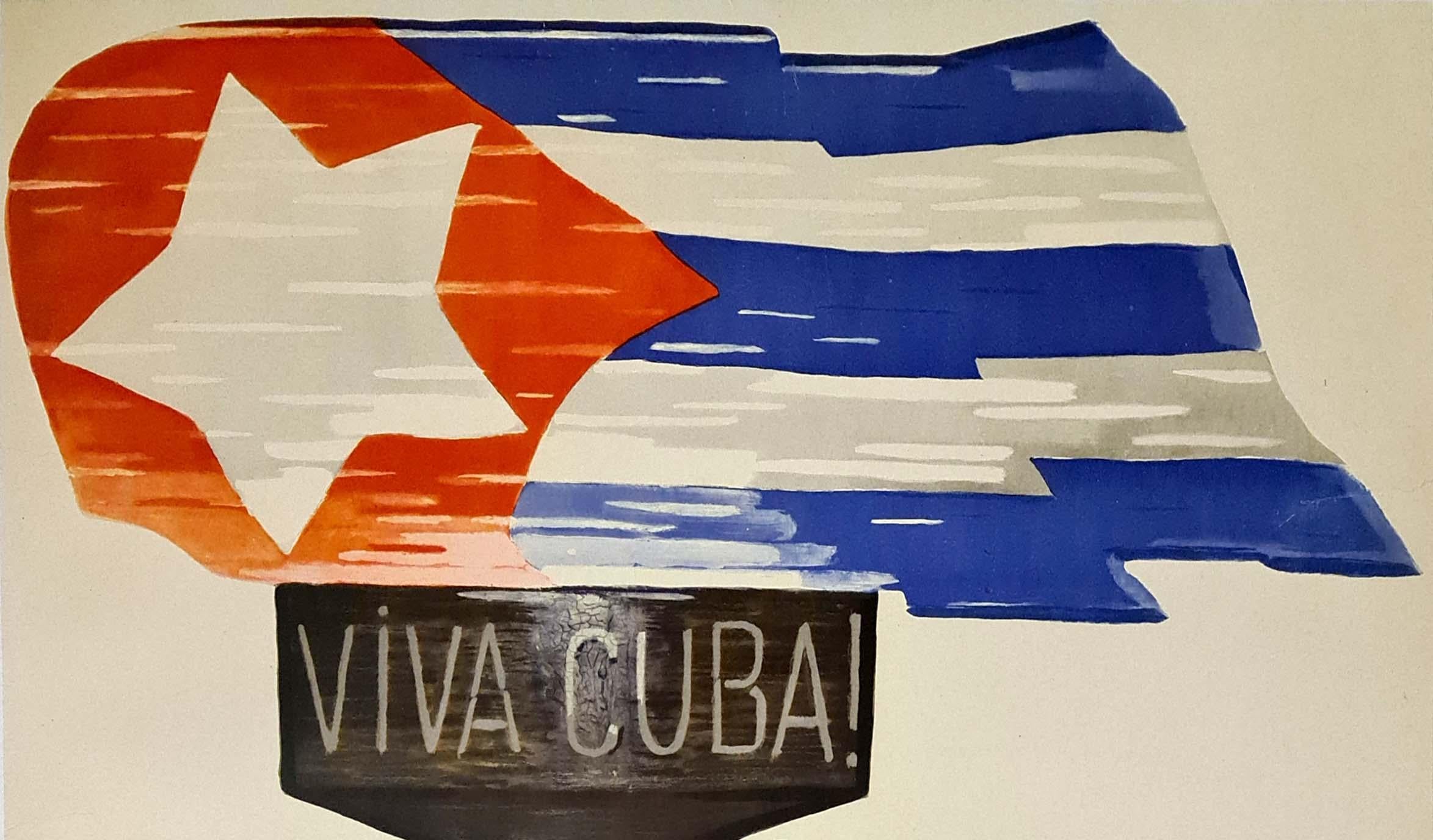 Belle affiche soviétique de Victor Koretsky (1909 - 1998) pour Cuba.
Parmi les affichistes de photomontage du XXe siècle, Viktor Borisovich Koretskii se distingue comme l'un des plus emblématiques. Sa carrière prolifique en Union soviétique a débuté