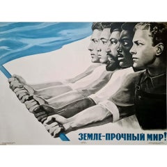 Vintage 1965 Soviet propaganda original poster by Koretsky - USSR - CCCP