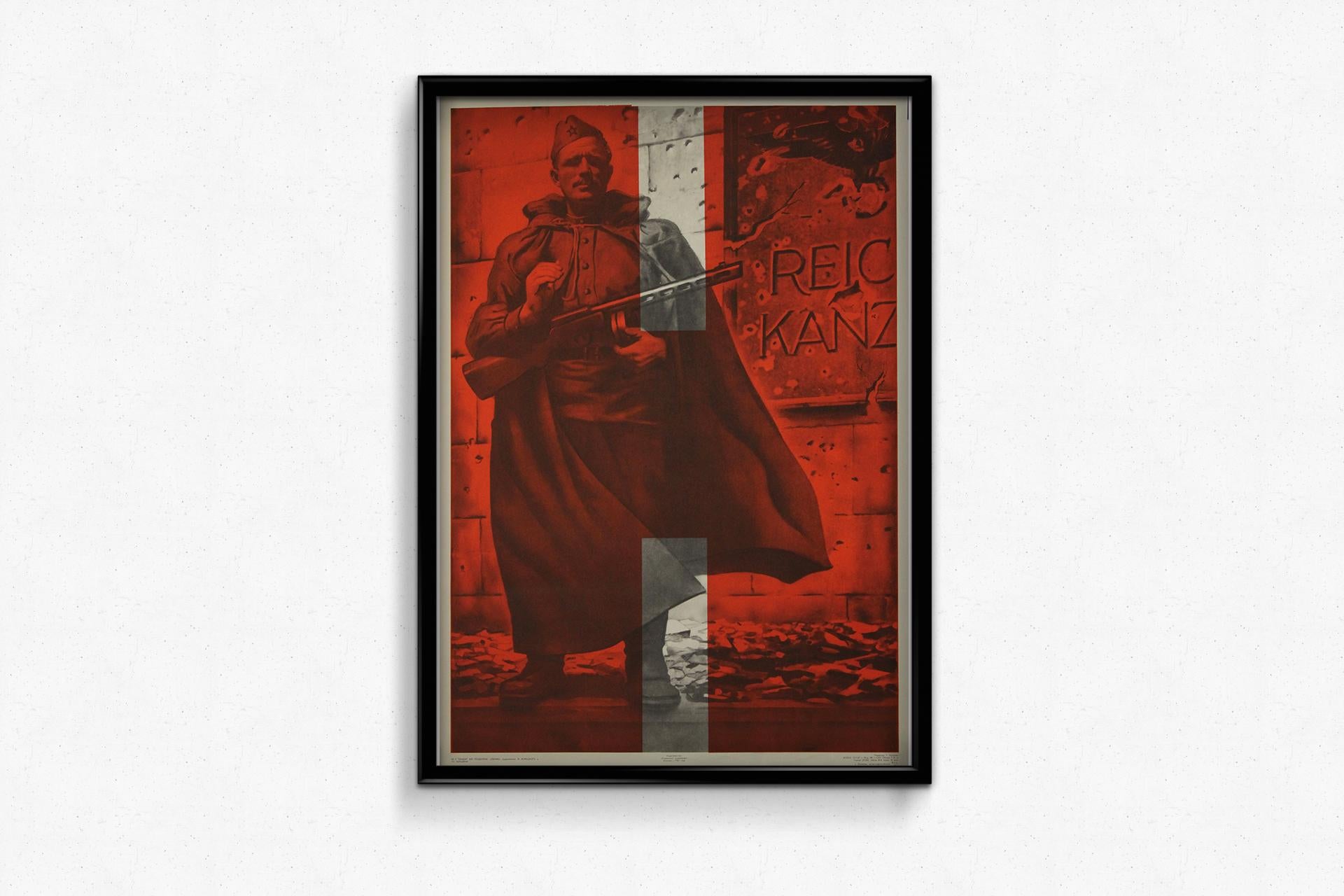 Affiche de propagande soviétique originale de Viktor Koretsky de 1967 - La victoire soviétique en vente 3