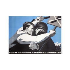 1971 original soviet poster - The will of the people for peace cannot be broken!