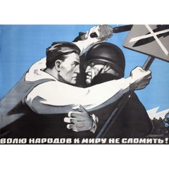 1971 original soviet poster - The will of the people for peace cannot be broken!