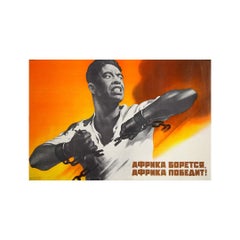 Poster sovietico del 1971 di Victor Koretsky - "L'Africa sta combattendo, l'Africa vincerà!".