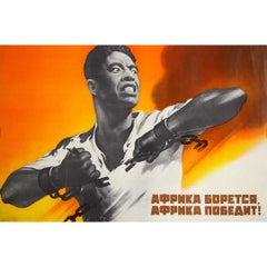 Poster sovietico del 1971 di Victor Koretsky - "L'Africa sta combattendo, l'Africa vincerà!".