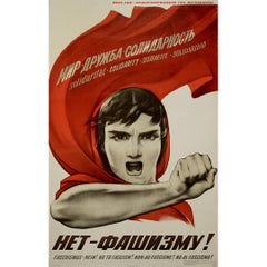 1975 Original sowjetisches Plakat von Viktor Koretsky - Nein zum Faschismus
