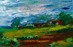 Landschaft im Burgenland (Landscape in Burgenland) - Painting, Oil, Canvas