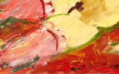 Liegender Akt auf rotem Bett (Laying nude on a red bed) - Painting, Oil, Canvas