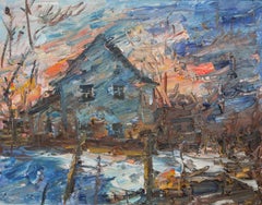 Winter im Mühlviertel (Winter in Mühlviertel) - Painting, Landscape, Oil, Canvas