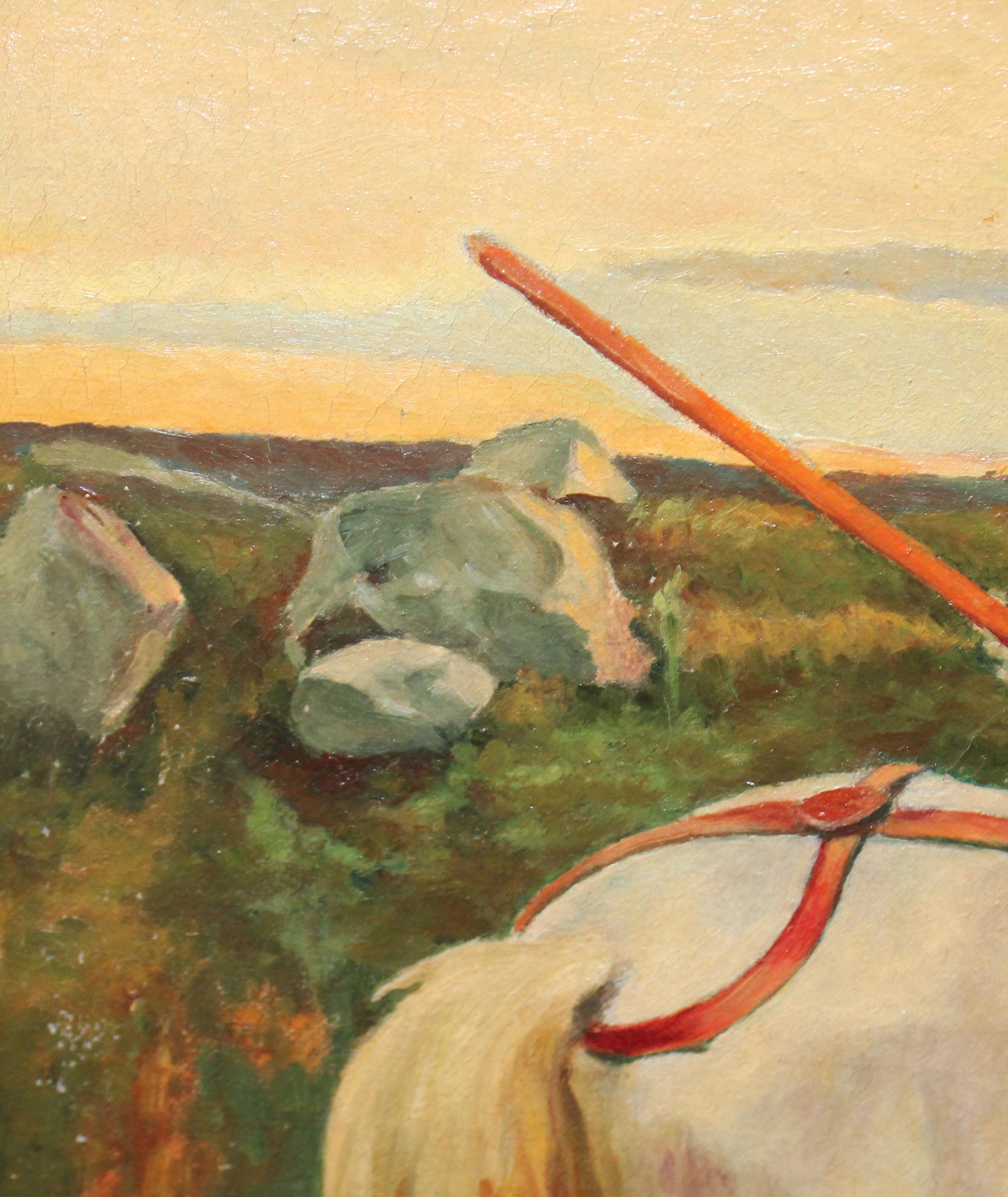 El caballero en la encrucijada - Óleo sobre tela en venta 1