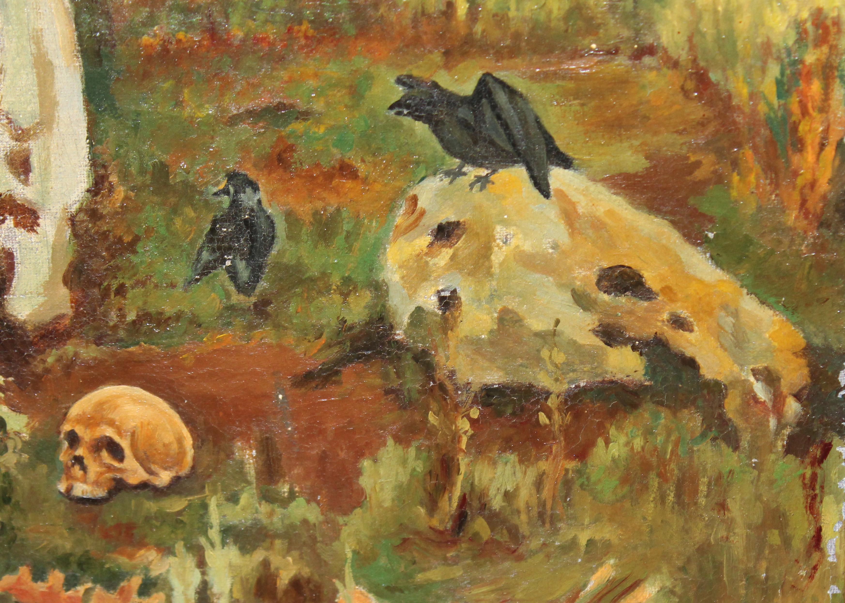 El caballero en la encrucijada - Óleo sobre tela en venta 2