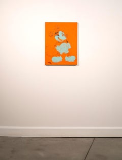 Bullet Hole Mickey - figurativo, pintura, pop-art, acrílico sobre lienzo