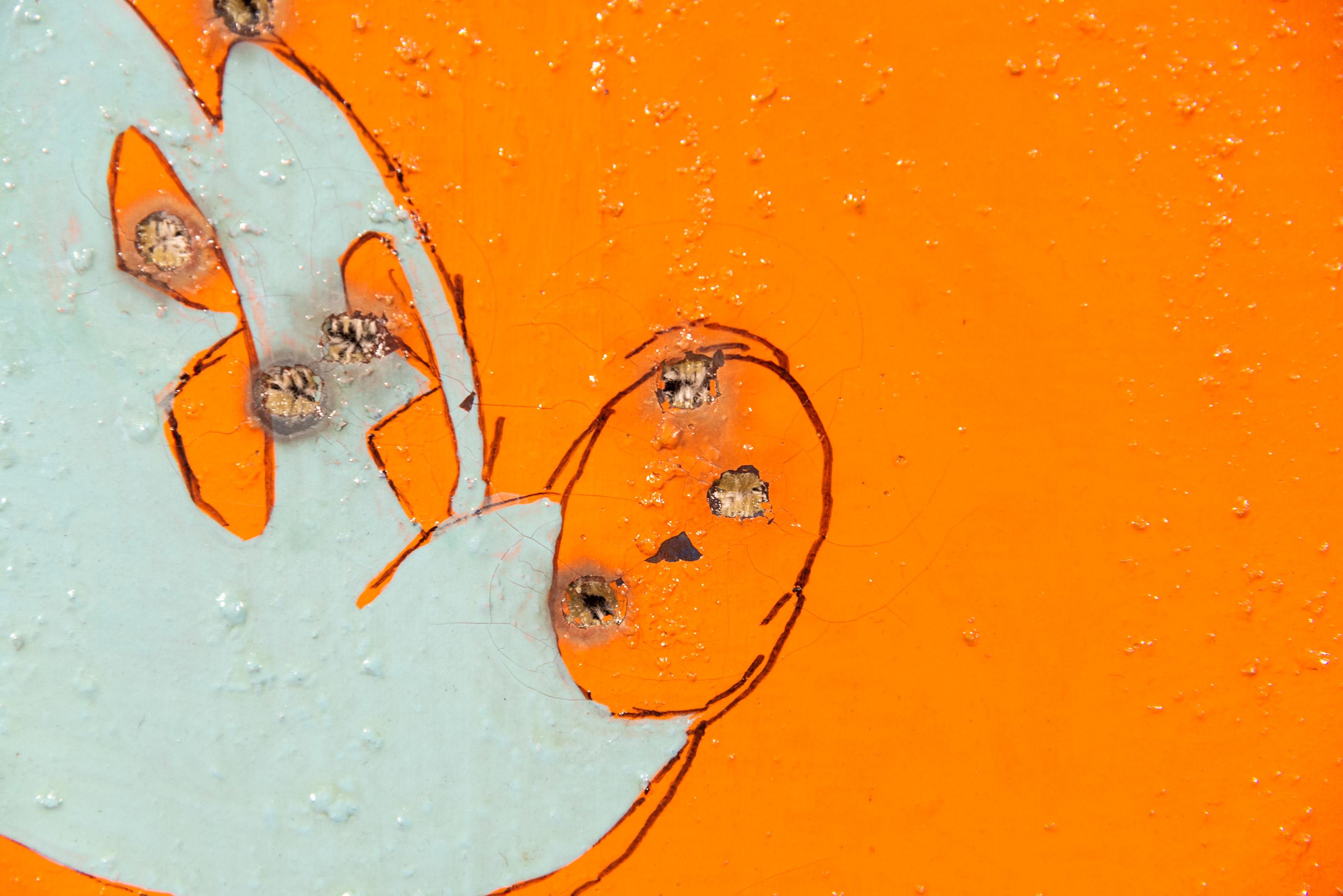 Bullet Hole Mickey - figurativo, pintura, pop-art, acrílico sobre lienzo en venta 5
