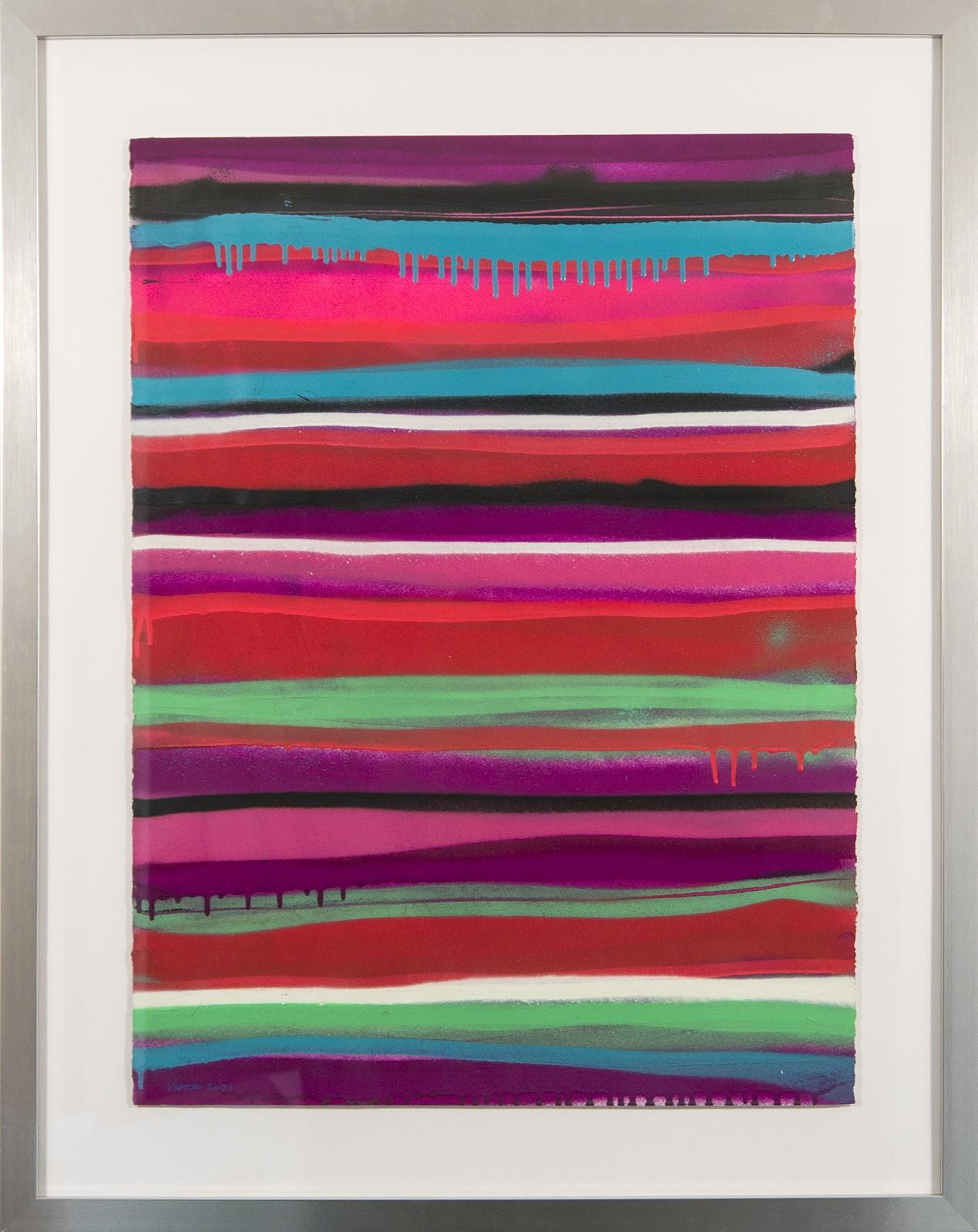 Graffiti Study No 2 - colourful, layered, pop art, spray painted study on paper